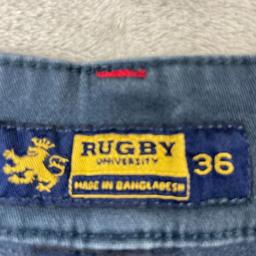Rugby University Nautical Boat Themed Flat Front Stretch Shorts Men's Size 36